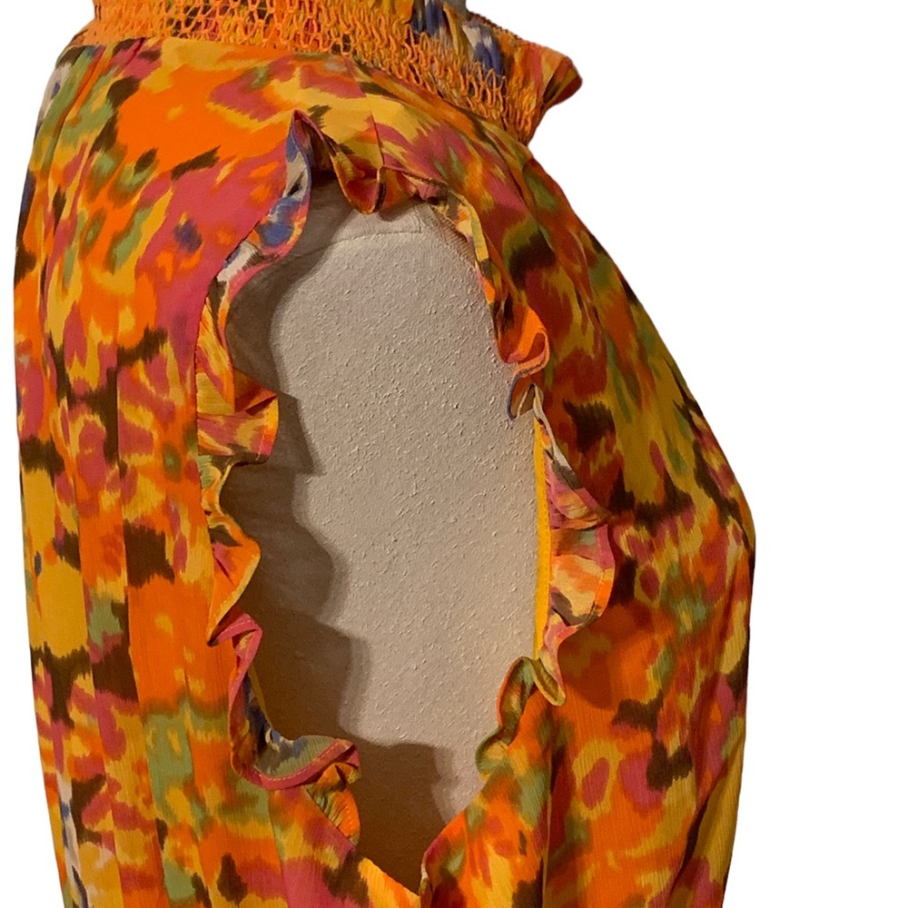 J Crew Smocked-Waist Dress Floral Size Large Tall - Picture 10 of 10